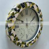 15 Inch 3 in 1 Polyresin Decorative Mosaic Clock thumbnail-5