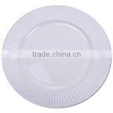 33cm White Round Sunflower Style Plastic Charger Plate thumbnail-1