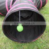Free Sample 2016 Purple 190T Polyster Cat Tunnel With Plastic Ball Toy Pet Toy Cat Playing Tunnels thumbnail-4