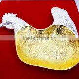 Beautiful Gift Item, Return Gift Brass Gold and Silver Plated Chicken Shape Bowl thumbnail-2