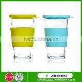Heat Proof Silicone Cup Sleeve With Glass Cup thumbnail-1