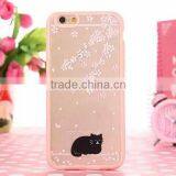 TPU + Acrylic Transparent Pink Cartoon Cute Phone Case for IPhone 6 thumbnail-6