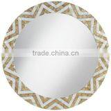 High Quality Best Selling Decorative MOP Round Grey Wall Mirror thumbnail-1