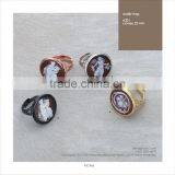 925 Sterling Silver Ring Made in Italy A201 Cameo 22mm thumbnail-1