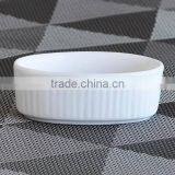 Super White Porcelain Small Oval-shape Dish thumbnail-1