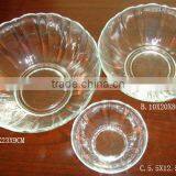 3 Pcs Clear Glass Bowl Set thumbnail-1