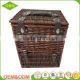 Wicker Material Black Color 4 Persons Wicker Picnic Basket thumbnail-3