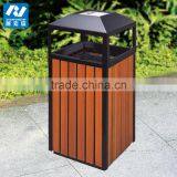 Street Garbage Bin Wooden Outdoor Trash Bin thumbnail-3
