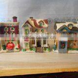 Set of 5 Christmas Village Houses & 6 People Figurines thumbnail-2