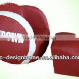 BROWN/WHITE RUGBY PVC/WOODEN KID ONE SEAT SOFA thumbnail-1