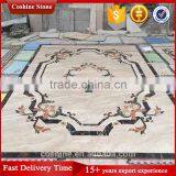 Decoration White Cream Marble Flower Pattern Waterjet Marble Mosaic thumbnail-2