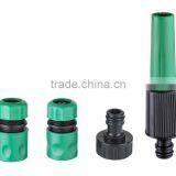 1/2" plastic 4 pcs hose nozzle set with straight nozzle and quick connector for garden watering