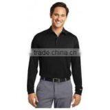 High Quality 100% Cotton Long Sleeve Golf Polo Shirt With Knit Collar thumbnail-2