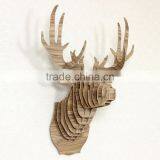 Carved Wooden Deer Head Decoration Wholesale thumbnail-4