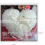 Heat Pattern Ivory Color Satin Ring Pillow With Flower 1pcs for Sale thumbnail-1