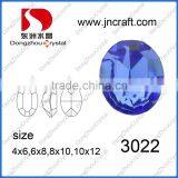 Decorative Lead Free Point Back Capri Blue Oval Crystal Rhinestone for Dresses