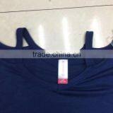 Women Stock Clothing Stylish Irregular Blank T-shirt thumbnail-4