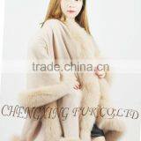 CX-B-P-24 Genuine Fox Fur Cashmere Shawl thumbnail-3