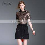 Maxnegio Top Fashion Girl t Shirt Mirror Work Golden Colour Designs Blouse thumbnail-1