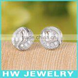 40620 Micro Pave 925 Sterling Silver Earrings thumbnail-1