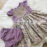 Girls One Piece Lace Dress Purple Top Floral Skirt Kids Frock Designs Pictures thumbnail-4
