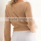 Runwaylover 136 2017 Ladies Sexy Deep V-Neck Knitted Hollow Out T-Shirt thumbnail-2