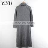 Casual Long Pattern Women Cashmere Grey Turtleneck Pullover Sweater thumbnail-2