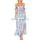 Flutter Sleeve off Shoulder Bohemian Maxi Dress Tie Dye Boho Clothing thumbnail-3