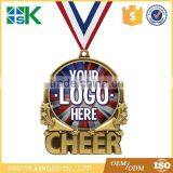 Blue White Red Color Ribbon Belt Custom Zinc Alloy Medal thumbnail-1