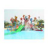 4 Ramp Slide Water Playground , 17m * 16m Splashing Water House thumbnail-1