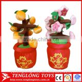 Chinese new year traditional decorative orange and flower plush plant toy