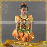 Fluffy Girls Halloween Party Pumpkin Dress