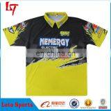Sublimation Auto Racing Clothing Yellow Polo Motocross Jersey thumbnail-2