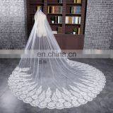 HSP1703 White 3 Meters Long Bridal Veils 1 Tier Layer Vintage Wedding Accessories Wedding Veil Lace Appliques thumbnail-2