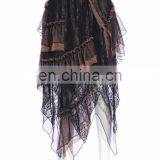 Steampunk Laces and Mesh Asymmetrical Cut Long Skirt thumbnail-1