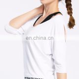 Lady yoga half sleeve shirt breathable oversized t-shirt for women
