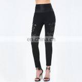 Leggings Manufactuere Custom Black Standout Faux Leather Lace New Mix Clothing Leggings thumbnail-1