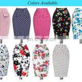 Grace Karin Occident Women Hips Wrapped High-waisted Short Cotton Flower Printed Pencil Vintage Skirt CL008928-8 thumbnail-6