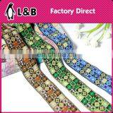 Woven 3.4cm Ribbon Embroidered Trims Jacquard Ribbon Embroidered Trim