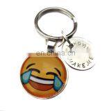 Personalized Smiley Silver Plated Name Emoji Keychain for Gifts