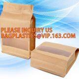 Kraft Bags With Window, Resealable Large Kraft Ziplock Food Storage Bags,Storing Food,Nuts,Seeds,Beans,Tea Leaves, Coffe