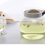 water tea pot heat resistant glass kettle with warmer