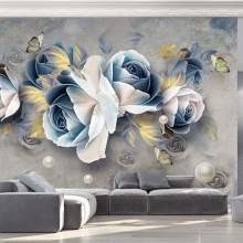 China Manufacturer Flower Designs Custom Size 3D 5D Wallpaper For Home Decoration Mural Wall Paper Drop Ship thumbnail-5