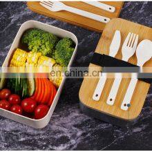 Amazon Top Seller Eco Friendly Custom Children Tiffin Bento pp Plastic Degradable Lunch Box Bamboo Lid for Kids School Set thumbnail-2