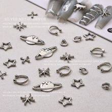 10 New Nail Alloy Accessories Punk Style Empress Dowager West Earth Planet Cross Star Metal Nail Diamond Accessories