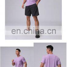 In Stock Good Quality Ice Silk Breathable Quick Dry Shorts Sleeve Gym Shirt Men Workout Sports Athletic Exercise Wear Clothing thumbnail-4