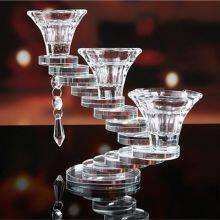 European Crystal Candlestick Holder 3 Heads Candle Holder Wedding Hotel Supplies Crystal Glass Candle Holder thumbnail-3