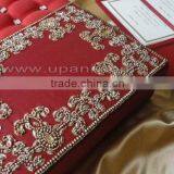 Red and Gold Embroidered Silk Invitation Box WHOLESALE thumbnail-3