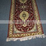 Persian Design Red Runner Made in China, Handmade Silk Carpet Factory in Guangzhou China thumbnail-2