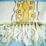 fashion lady acrylic knitted printed shawl scarf